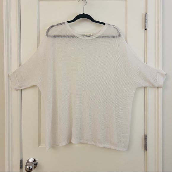 Eileen Fisher Organic Linen Boxy Knit Sweater - Picture 3 of 10